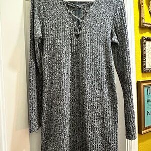Gray Long Sleeve Knit Tunic